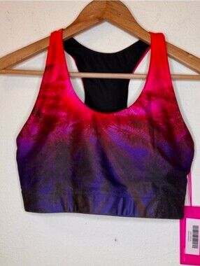 Terez Women's Scoop Racerback  Sports Bra In Sunset Palm.